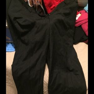 Black and white pinstriped business pant